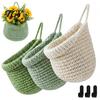 Wall Mounted Storage for Nursery 3PCS Woven Hanging Bag, Natural Cotton Rope Fruit Baskets, Organizer Hair Accessories Boho