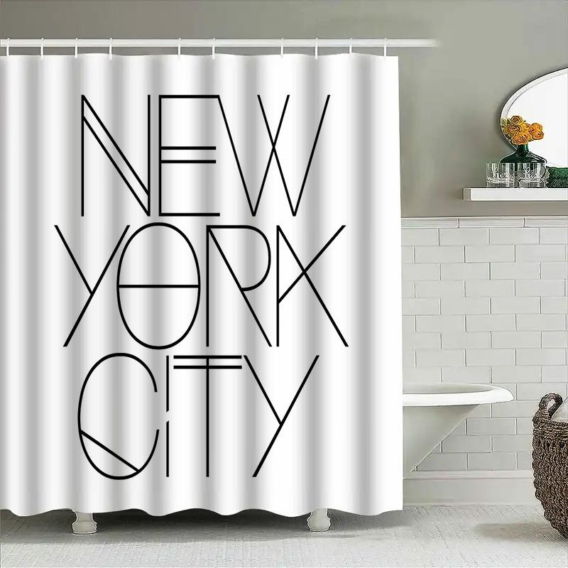 Bohemian Shower Curtain Coastal Beach Pattern Bathroom Decor Waterproof Liner Fabric Home Textile Artistic Ocean Vibes Wall Art