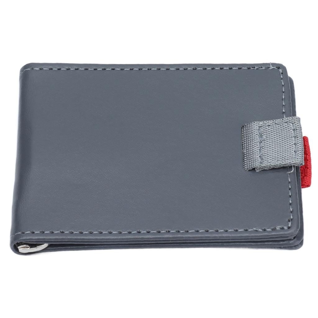 Pull Wallet Light Gray Slim Fashion Leather Pull Out Wallet Dollar Clip Card Package