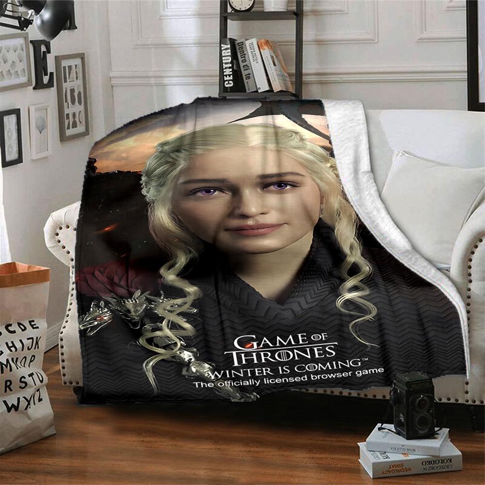 1pc Game of Thrones Winter is Coming Flannel Blanket Soft Warm Throw for Home, Office, Travel, All-Season Cozy Bedding GiftL1213