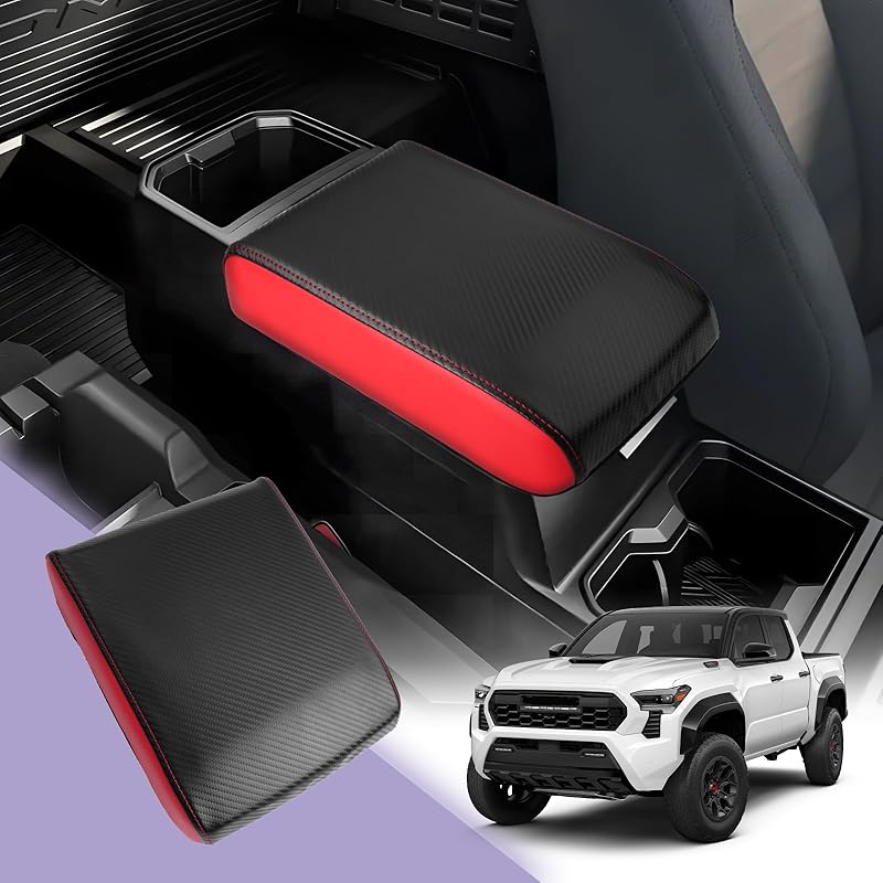 Land Cruiser Center Console Cover Compatible With 2024 2025 Land Cruiser Accessories 2025 Land Cruiser Prado LC250 Land Cruiser 250 Armrest Cover Type A Red Line