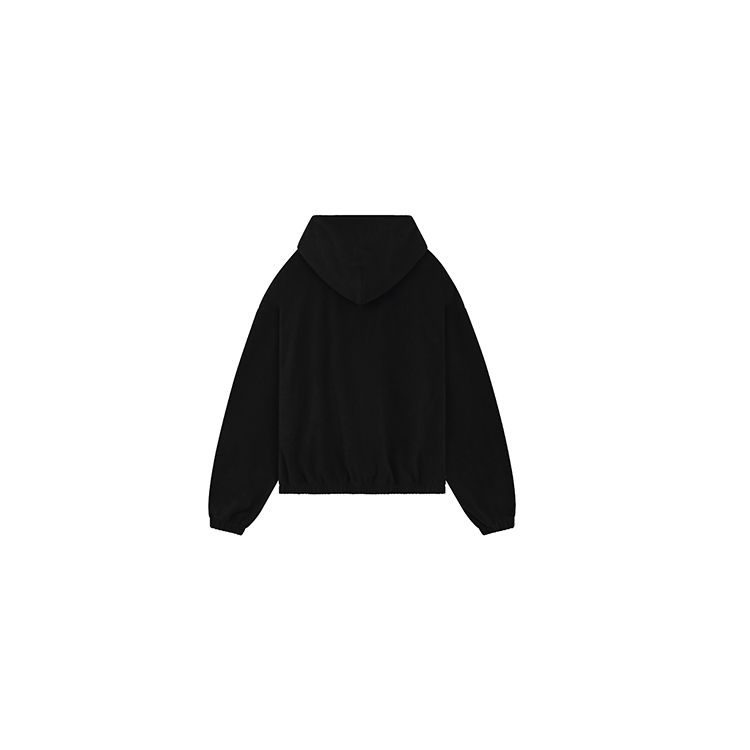 WE11DONE Solid Color Zipper Hoodie With Letter Print Long Sleeve Sweatshirt Men sweatshirt Black WD-TJ3-23-826-U-BK