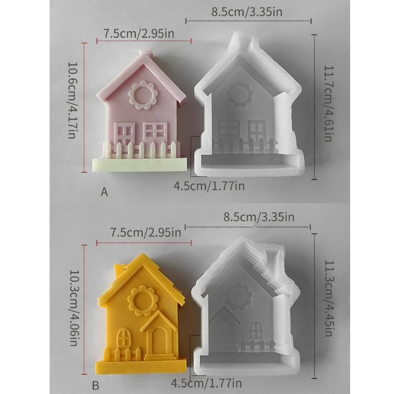 Reusable Silicone Soap Mold Silicone Candle Molds House Shaped Clay Mould Silicone Soap Making Molds Silicone Material