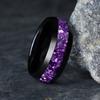Fashion 8mm Men Stainless Steel Rings Inlay Galaxy Style Purple Abalone Shell Rings For Men Wedding Engagement Band Jewelry Gift