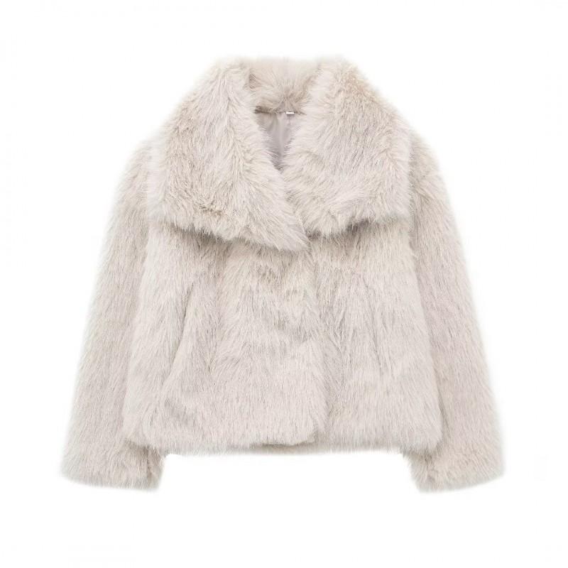 ZA Womens Thick Faux Fur Coat Winter Warm Fluffy Jacket Daily Wear