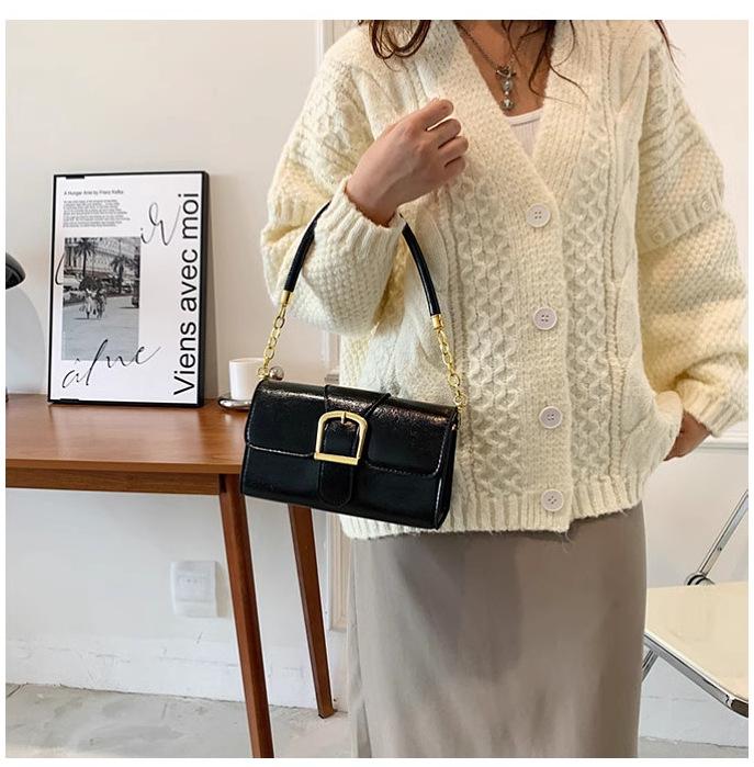 Underarm Bag Women'S Niche High-End Single Shoulder Messenger Bag Retro Simple Temperament Commuter Baguette Bag