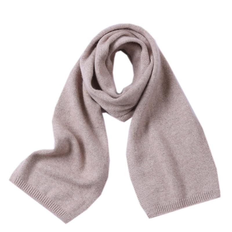 100% Pure Wool Solid Color Knitt Scarf Winter Women'Sthermal Neck Wrap Casual Thick Neckerchief Wraps Soft Warm Dressing Up