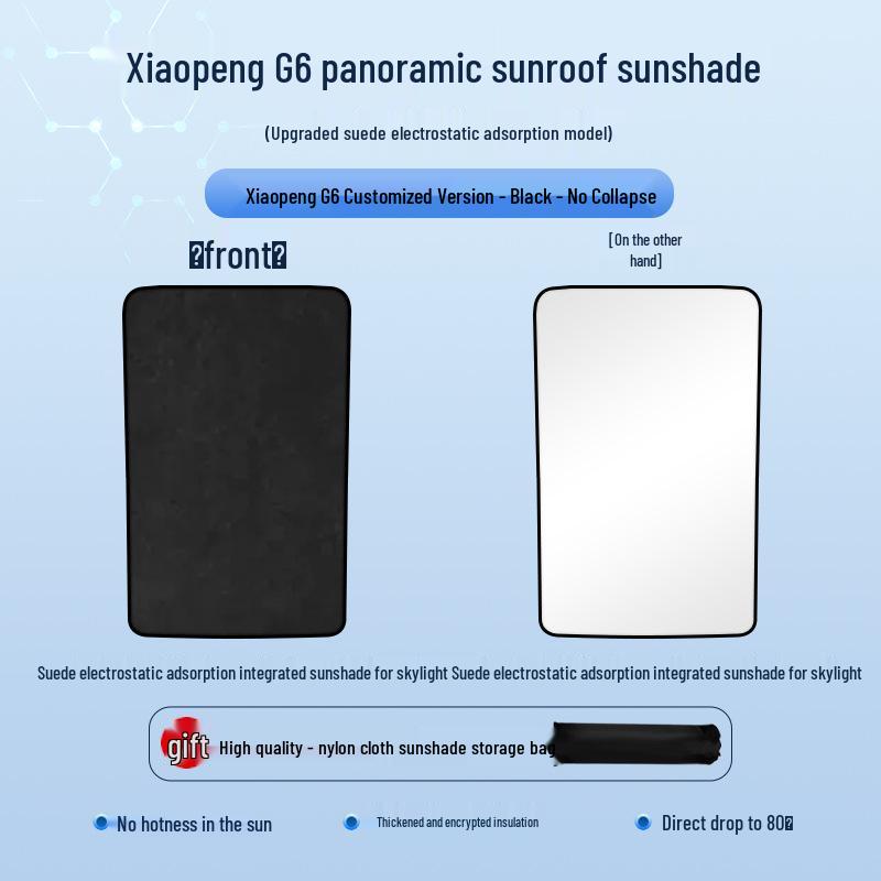Heat Insulating Opaque Sunshade for Xpeng 23 G6 Sunroof - Sun Protection & Privacy