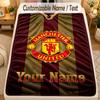 Flannel BlanketManchester United Custom Name Text Personalized Soft Warm Throw Blanket Home Decor Gift