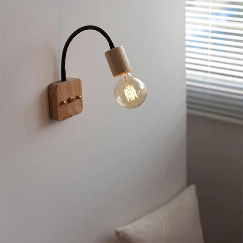 LED Wall Lamp Vintage Wabi-sabi Interior Lighting Adjustable Rotating Night Light For Bedroom Dining Room Cafes Warm White Bulb