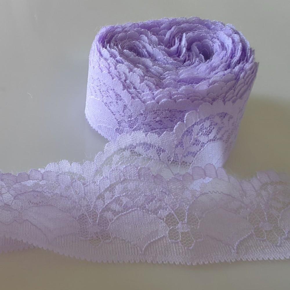 New Mesh Embroidery Lace Ribbon Tape Non-Stretch Unilateral Flower Lace Trim Woven Cotton Lace Tape Handicrafts Decoration фиолетовый