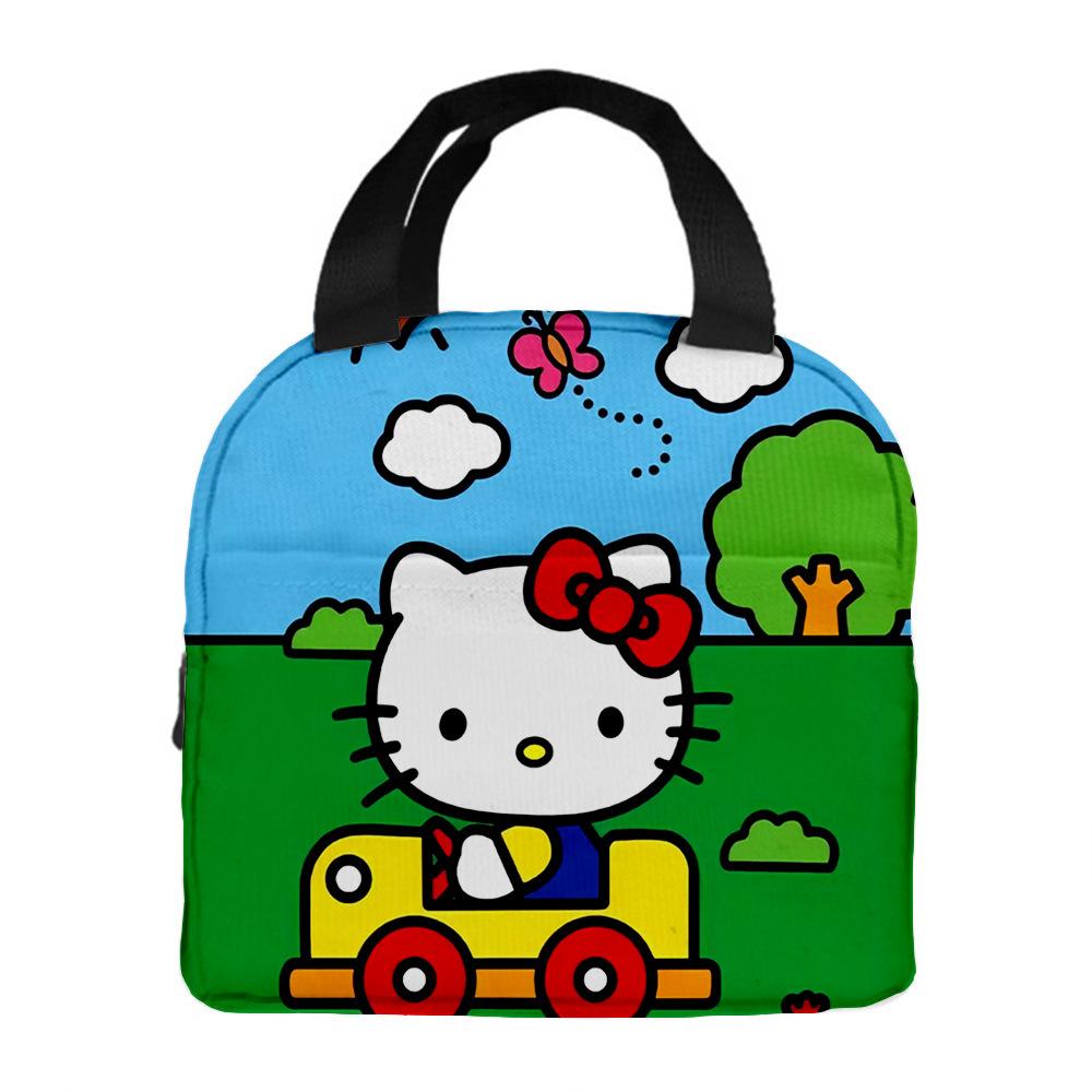 Hellokitty Handheld Meal Bag Cartoon Bento Bag Insulated Lunch Box Bag With Rice Storage Bag Portable