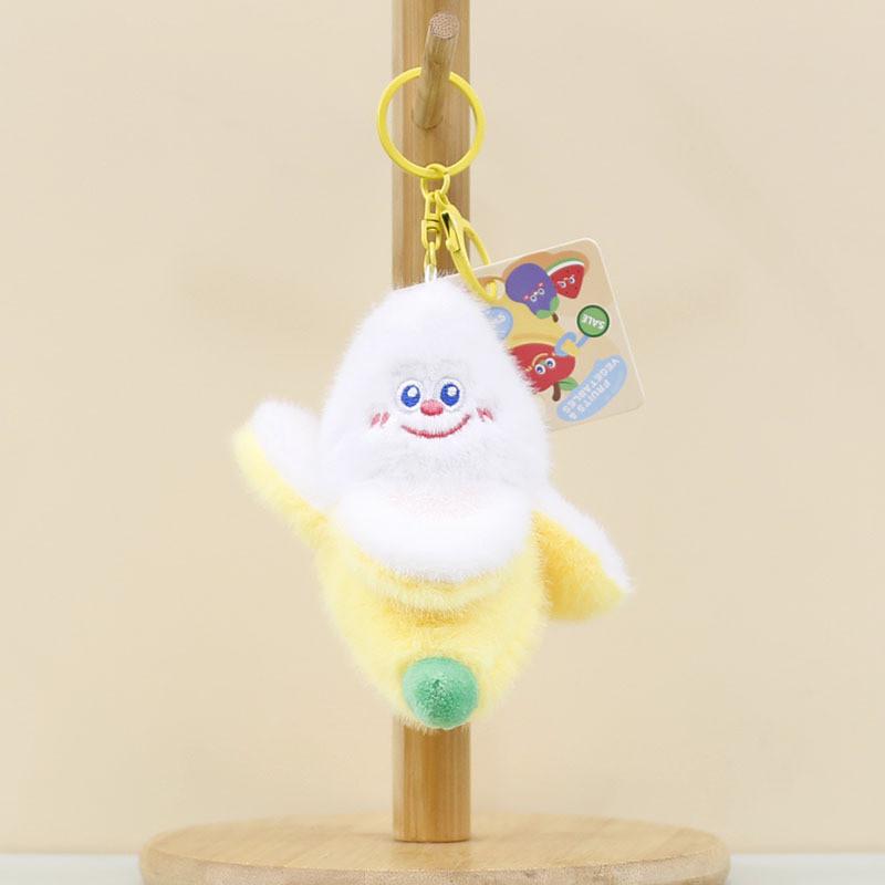 Adorables porte-clés en peluche de légumes et de fruits de dessin animé, mignons poupées banane, durian, carotte