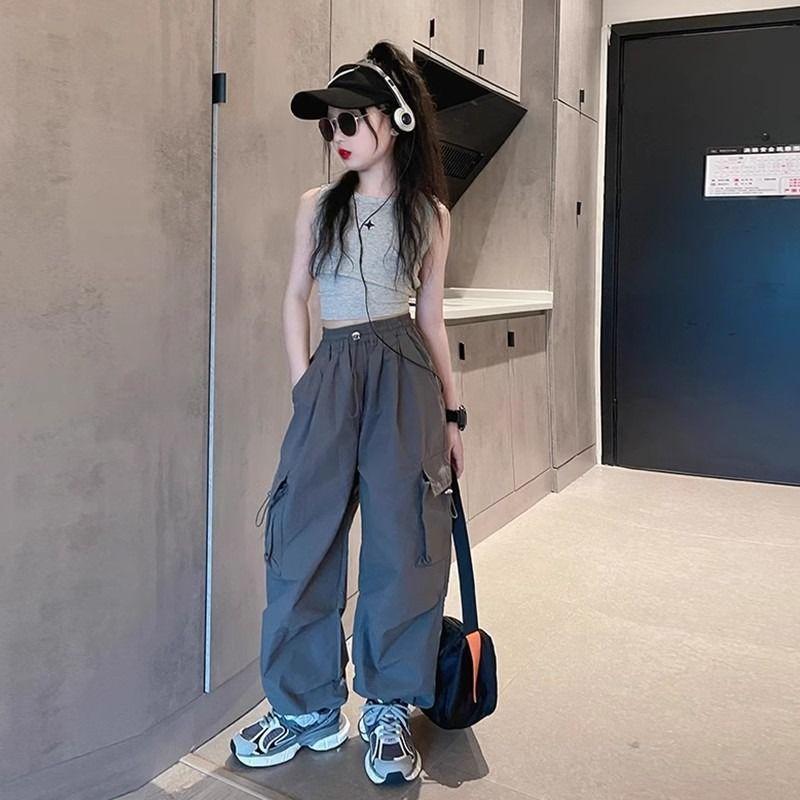 Girls overalls summer new children s clothing children s wide-leg pants thin girls older children s leggings summer clothing 120
