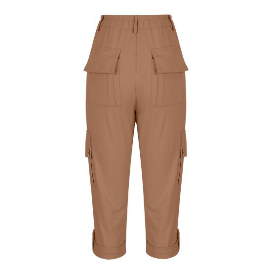 Women's Capris Cargo Joggers Mid Rise Cropped Cargo Pants Summer Quick Dry Hiking Pants with Multi Pockets