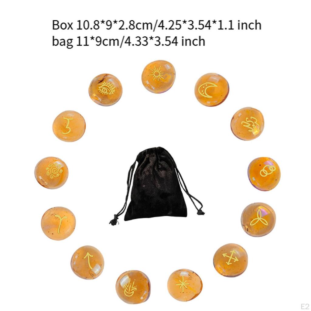 13 Pieces Runes Set Witch Supplies Drawstring Bag Gift Elder Rune