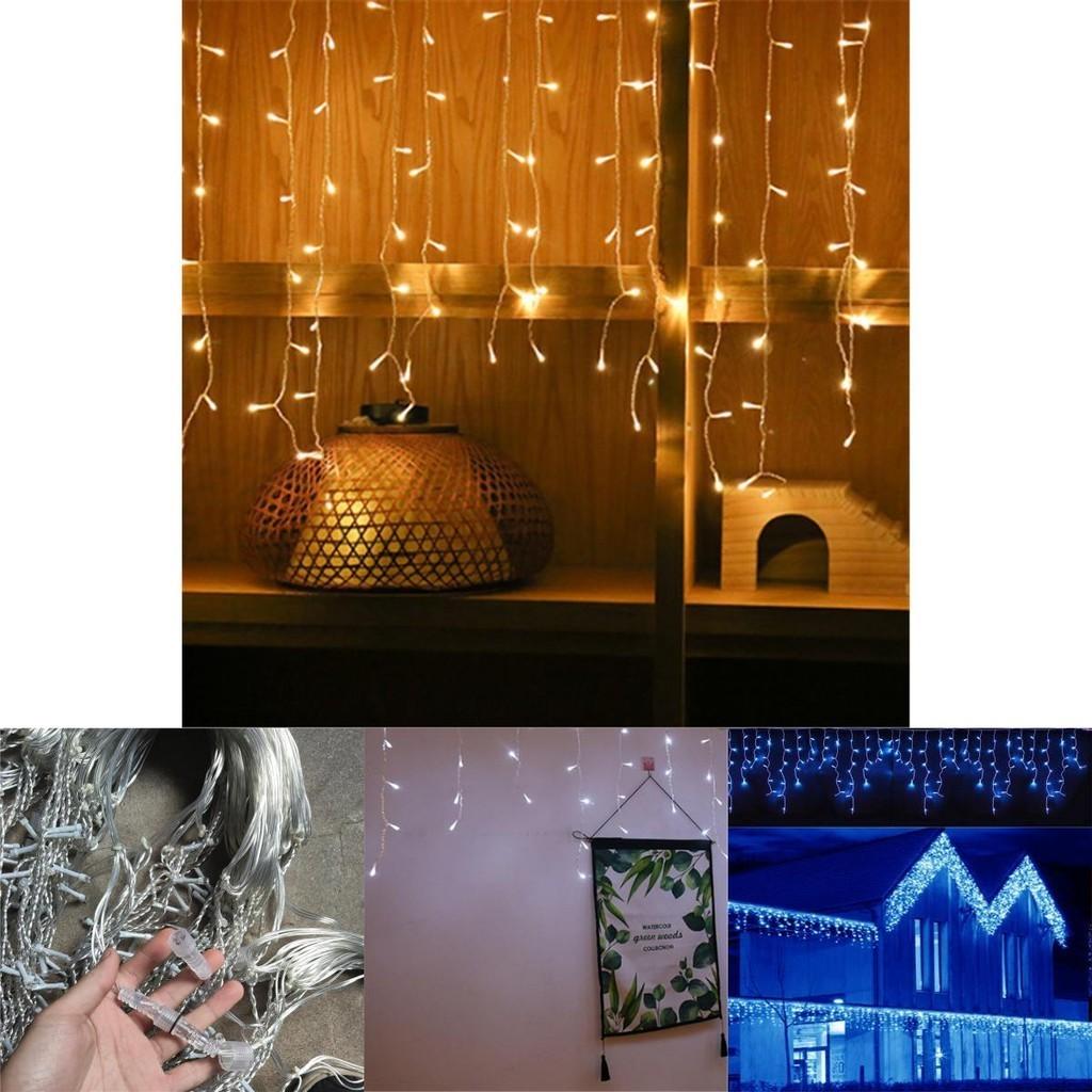 13-130ft Curtain Icicle Lights Led Fairy Christmas Indoor Outdoor Wedding Party String Lights
