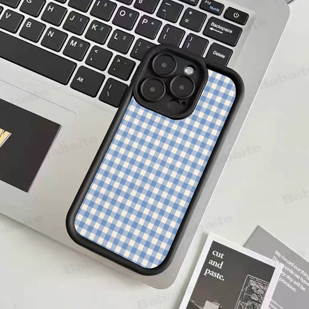 Einfache schicke Gittermuster-Handyhülle für iPhone 17 16 E 15 14 13 12 11 Pro Max Plus Rückseite