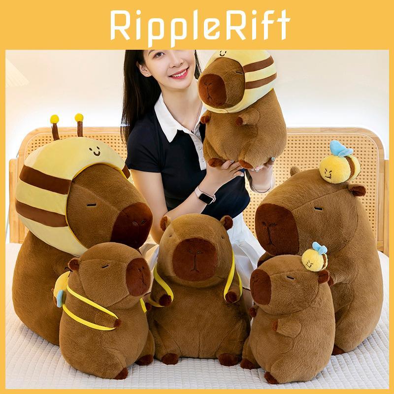 Capybara Animal Plush Toy Cushion With Bee Backpack For Kids Gift