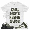 White CUTE T Shirt for N Dunk High Cargo Khaki Huarache Cordura Force 1 90 Unisex T-Shirt