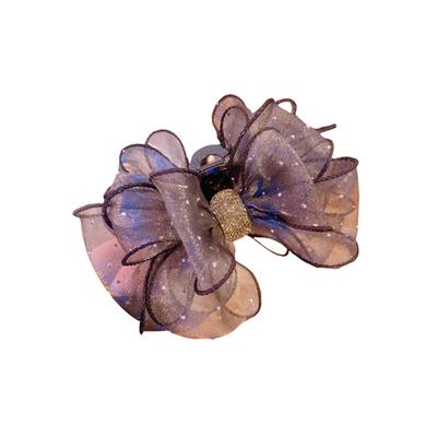 Fermaglio per capelli vintage a forma di squalo, con fiocco in rete nera, elegante, per donne, accessori per capelli