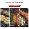 BBQ Cage Grillrör Rostfritt stål Rullande grillkorg Rund Grillrulle Grillmesh Utomhusgrilltillbehör