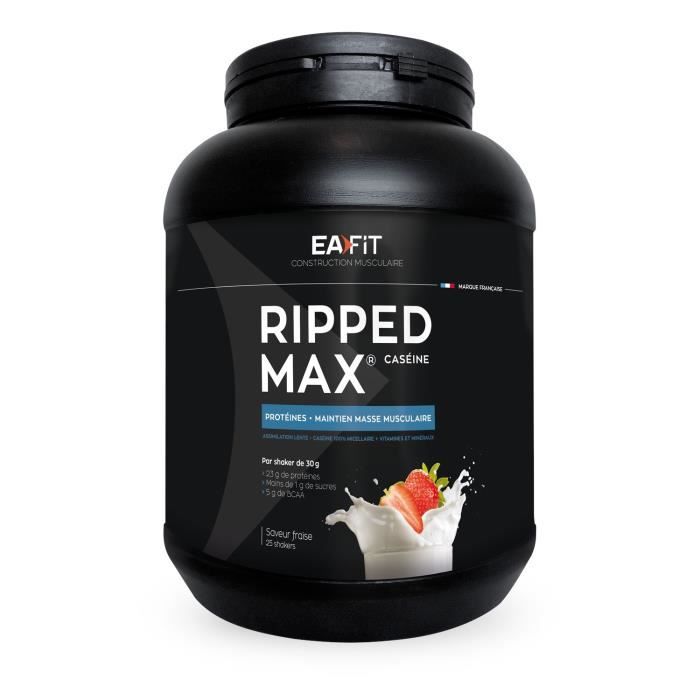 EAFIT - Ripped Max Caséine - Protéines - Maintien masse musculaire - Saveur Chocolat - 750 gr