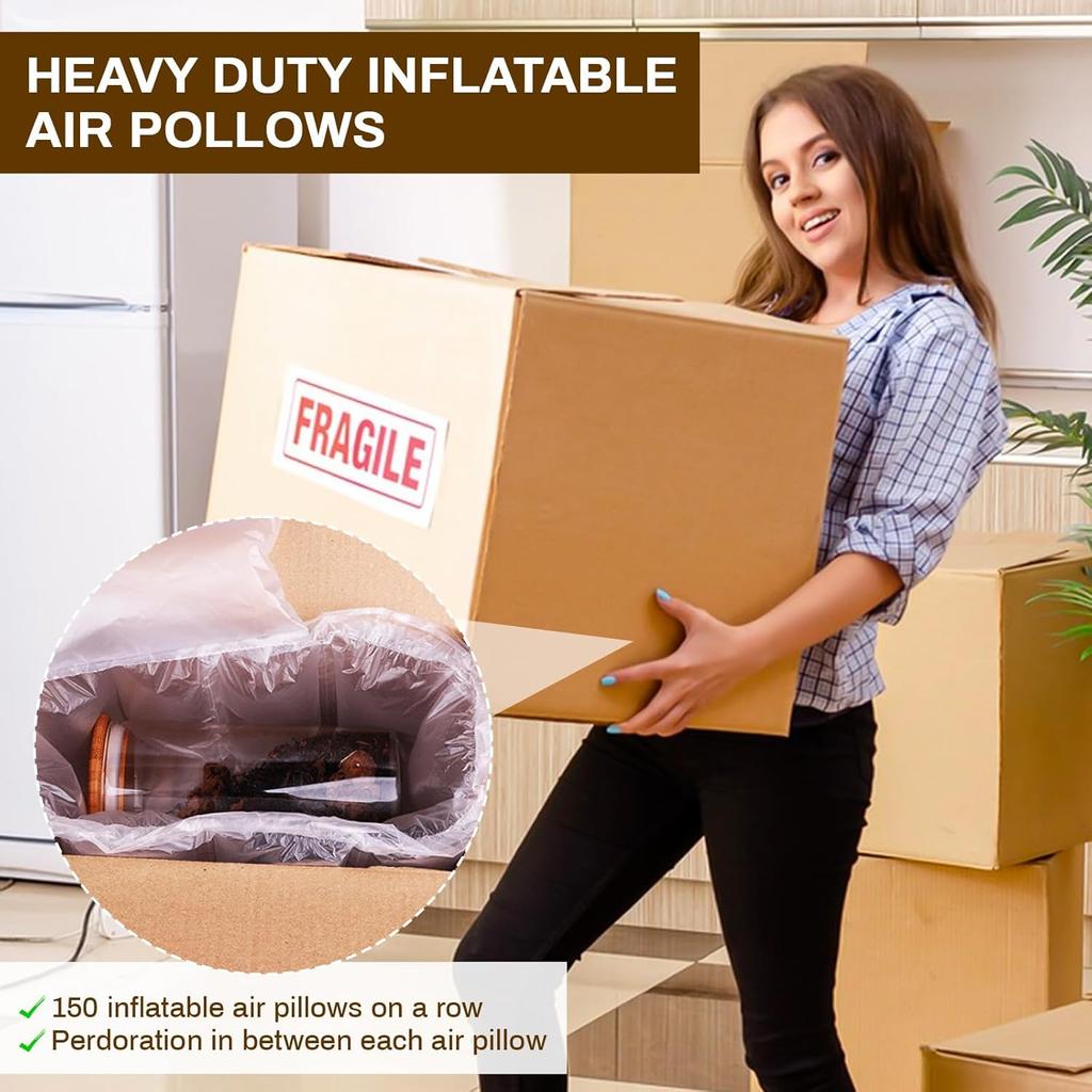 Air Pillows for Shipping, 150 Count Inflatable Air Bags for Packing 4.72" * 7.87" Air Pockets for Packaging Moving Supplies Box Packing Filler Purse