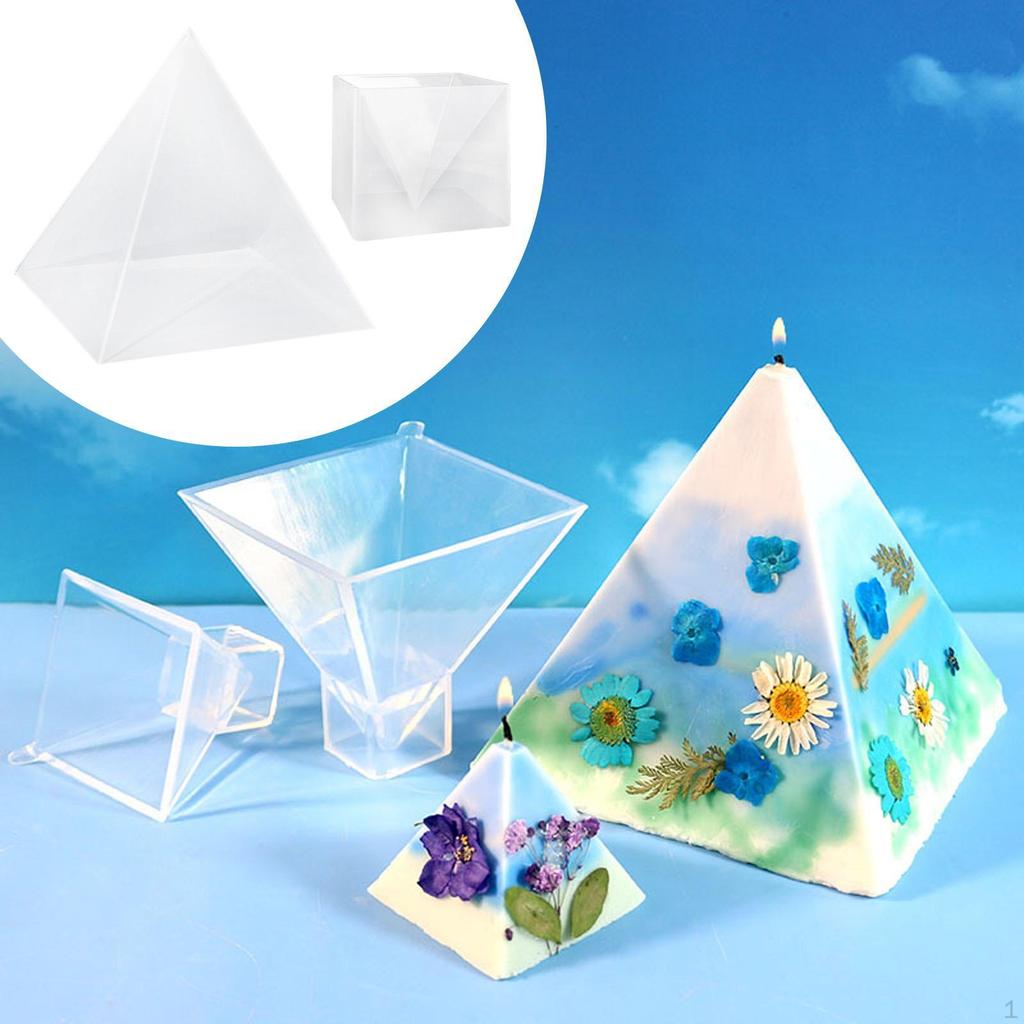 Pyramid Silicone Model DIY Epoxy Home Decoration with Frame Resin Casting for Ornament Artwork