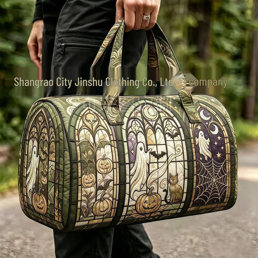 3D Gothic Buntglasdruck Halloween Sporttasche - Multifunktionale Reisetasche