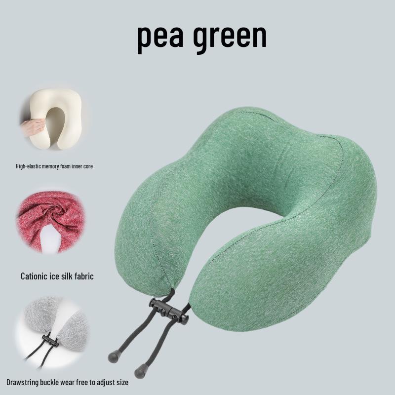 Portable U-Shaped Memory Foam Neck Support Pillow for Travel and Office