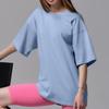 Damen Einfarbig Kurzarm Frühling und Sommer Modelle von Einfarbig T-Shirt Baumwolle Kurzarm Lose Hundert Tops