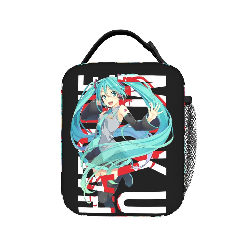 Hatsune Miku Insulated Lunch Bags Thermal Bag Reusable,Lunch Container Kawaii  Anime Leakproof Tote Lunch Box Food Bag College