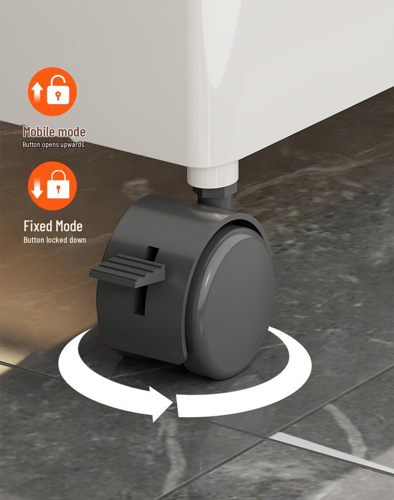 Compact Bathroom Trolley: Slim Floor-Standing Storage Rack for Narrow Spaces and Toilet Side