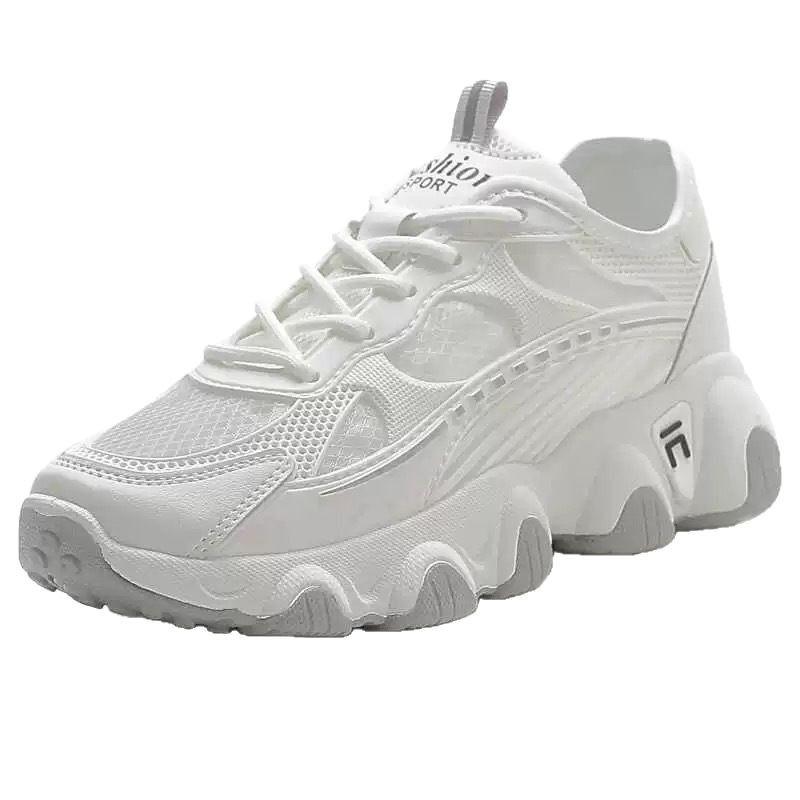 Mesh Shoes Breathable Mesh Dad Shoes Solid Color Flat Bottom Platform Casual Shoes Outdoor Sports Casual Shoes