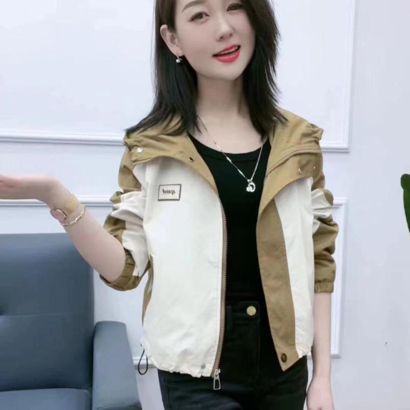 

Spring Autumn Women s 2026 New Korean Style Loose Slim Fashion Western Style Spliced Versatile Tops M коричневый
