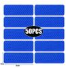 50/10pcs Car Bumper Reflective Stickers Reflective Warning Strip Tape Secure Reflector Stickers Decals Safety Warning 3*8CM