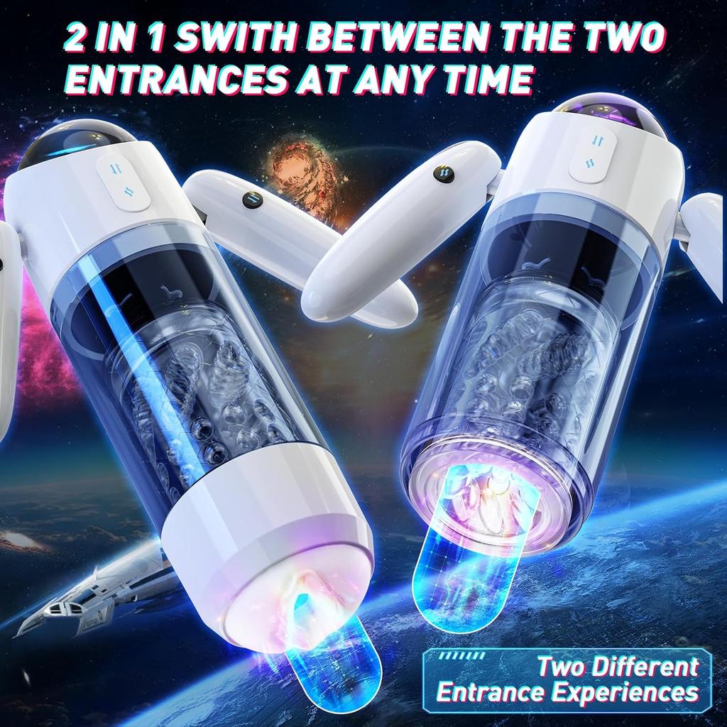Automatic Male Masturbator, Male Sex Toys with 4 Insertion and 7 Rotation Modes, Male Touch with 7 Colours Ambient Lighting, Male Blowjob