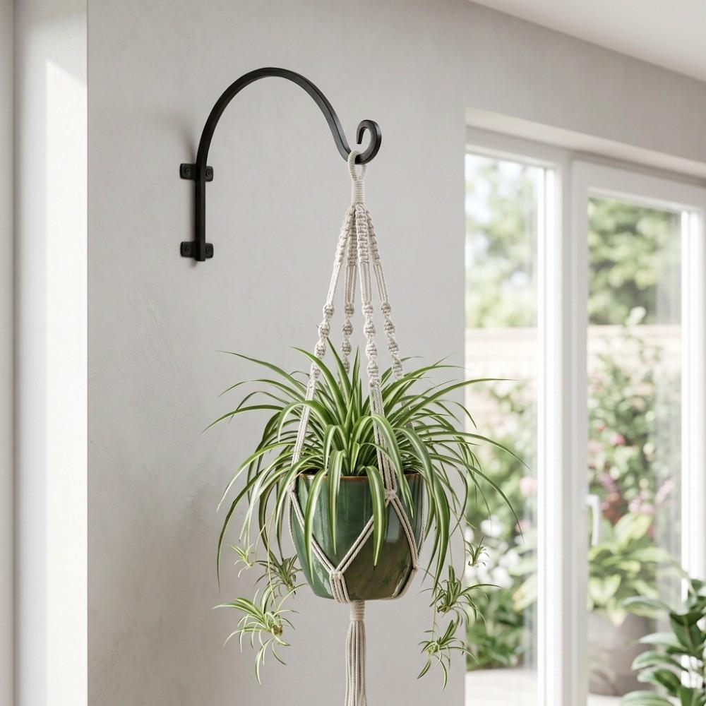 12/16In Plant Hangers Heavy Duty Flower Basket Hooks Hanging Plant Brackets  Garden Decor