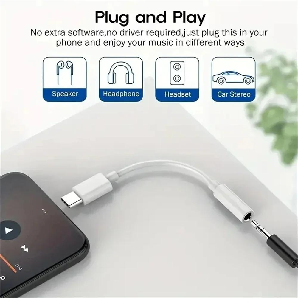 USB Type C To 3.5mm Jack Audio Cable Earphone AUX Adapter USB C Headphones AUX Audio Converter for iPhone Samsung Huawei Xiomi