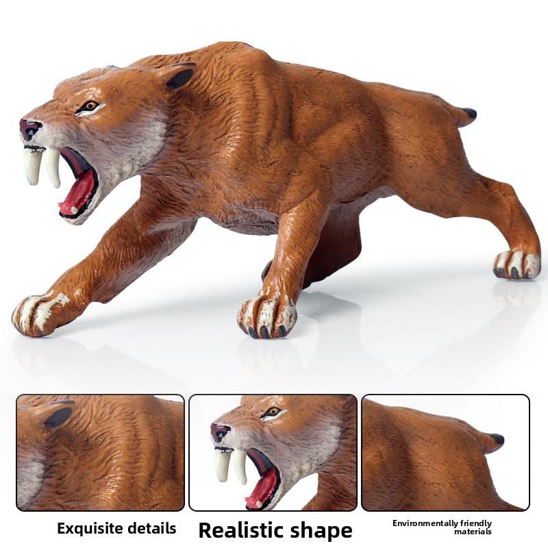 Animal Realistic Machairodus Model Figure Toy For Kids Learning Collection And