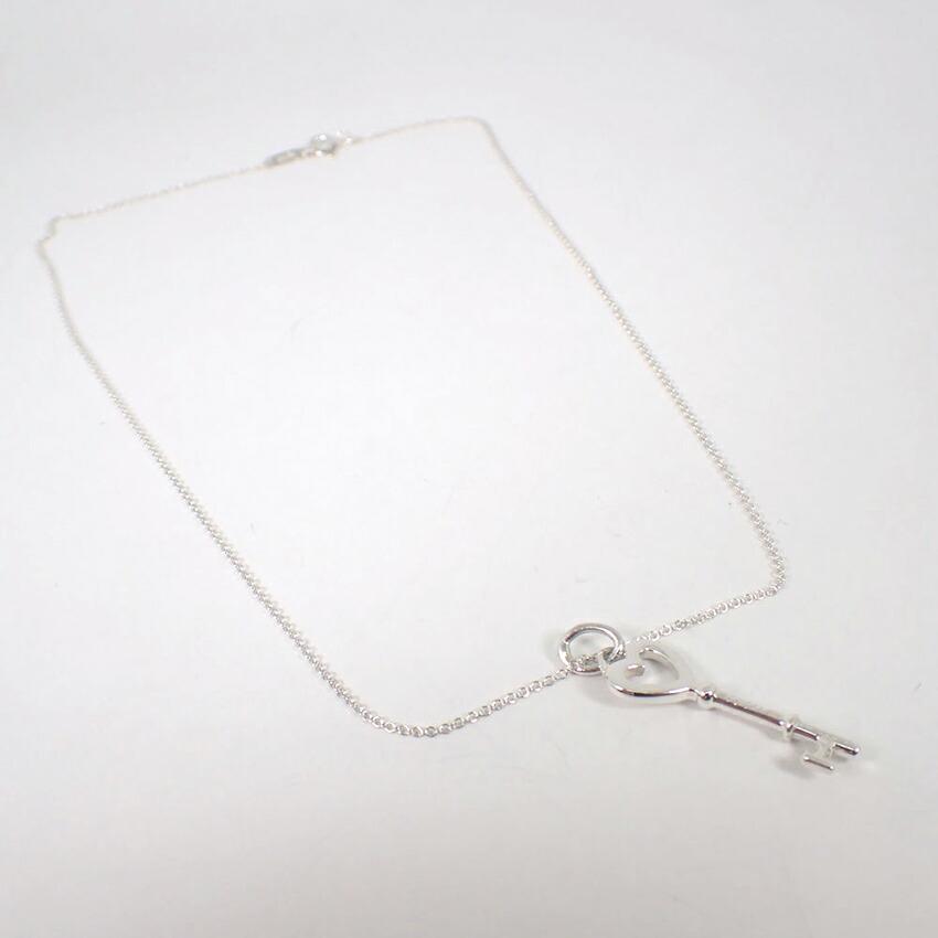 [Pre-owned] TIFFANY 925 Heart Key Pendant/Necklace/j111-89