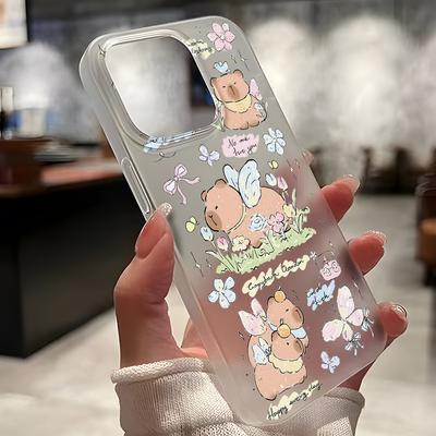 Mobile Phone Cases for iPhone 11 13 15 Pro Max 12 14 Pro Max Case iPhone 16 15 Plus 13 Pro 12 Frosted Texture Painted Cartoon Flowers