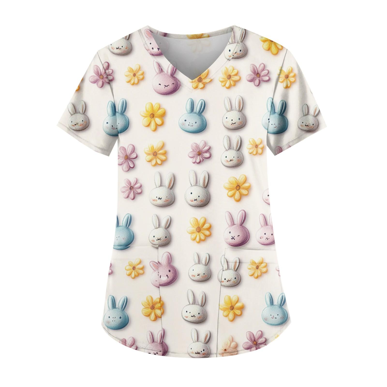 

Жіночі модні повсякденні топи з принтом і захисний робочий одяг із V-подібним вирізом M жовтий