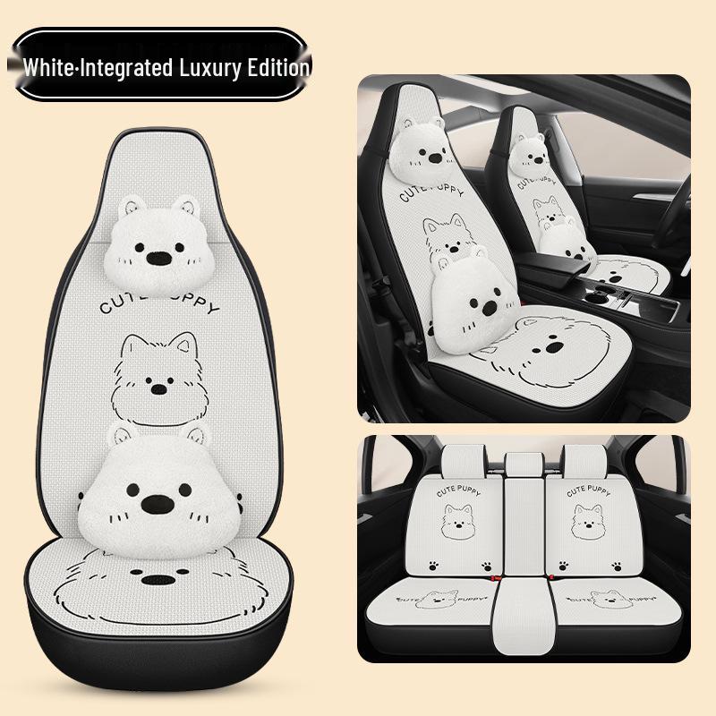 Cartoon West Highland Car Seat Cushion for BYD Seal 06 Yuan PLUS/Pro - Universal and Breathable, All-Season.