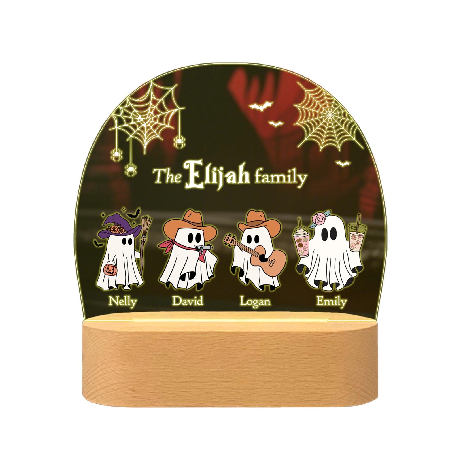 

Personalized Night Light Halloween Desktop Ornaments Decorative Lamp Monochrome Warm Light One Size