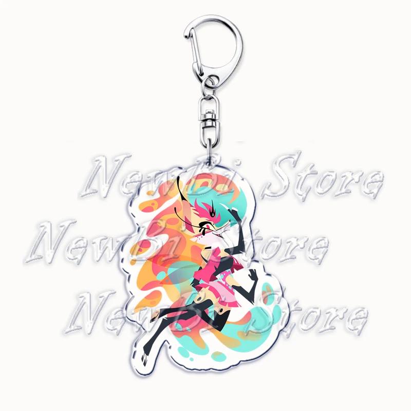 Cartoon Anime Series Helluva Blitzo Keychains Boss Keyring for Accessories Bag Pendant Key Chain Ring Jewelry Fans Friends Gifts