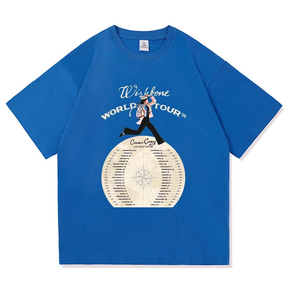 Hiphop Y2k Tops Conan Gray Wishbone World Tour 2026 T Shirt Fashion  Aesthetic Casual Vintage Casual Loose TShirt Unisex