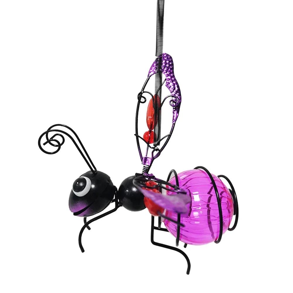 

Лампа от летающих насекомых на солнечной батарее, подвесной светильник от насекомых, металлический подвесной садовый светильник от насекомых, украшение для наружного декора газона, кемпинга фиолетовый
