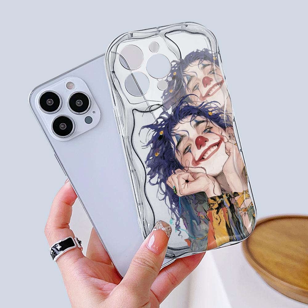 Kreslený vzor krémová textúra puzdro vlnitý okraj mäkký silikónový obal puzdro na telefón pre iPhone Samsung Huawei Honor Xiaomi Redmi Infinix Tecno